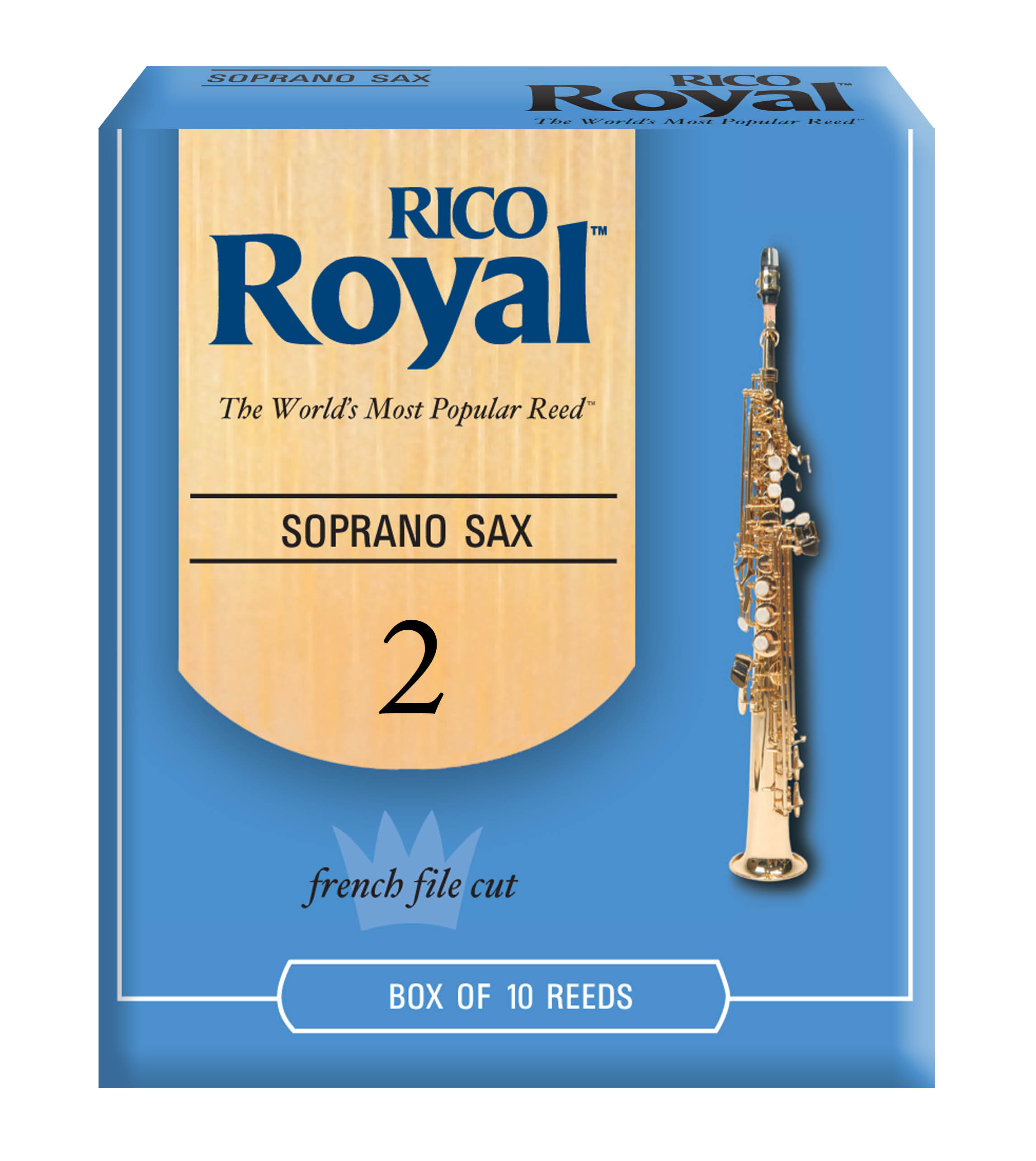 RICO ROYAL Rico Royal Soprano Sax Reeds, Strength 2, 10-pack