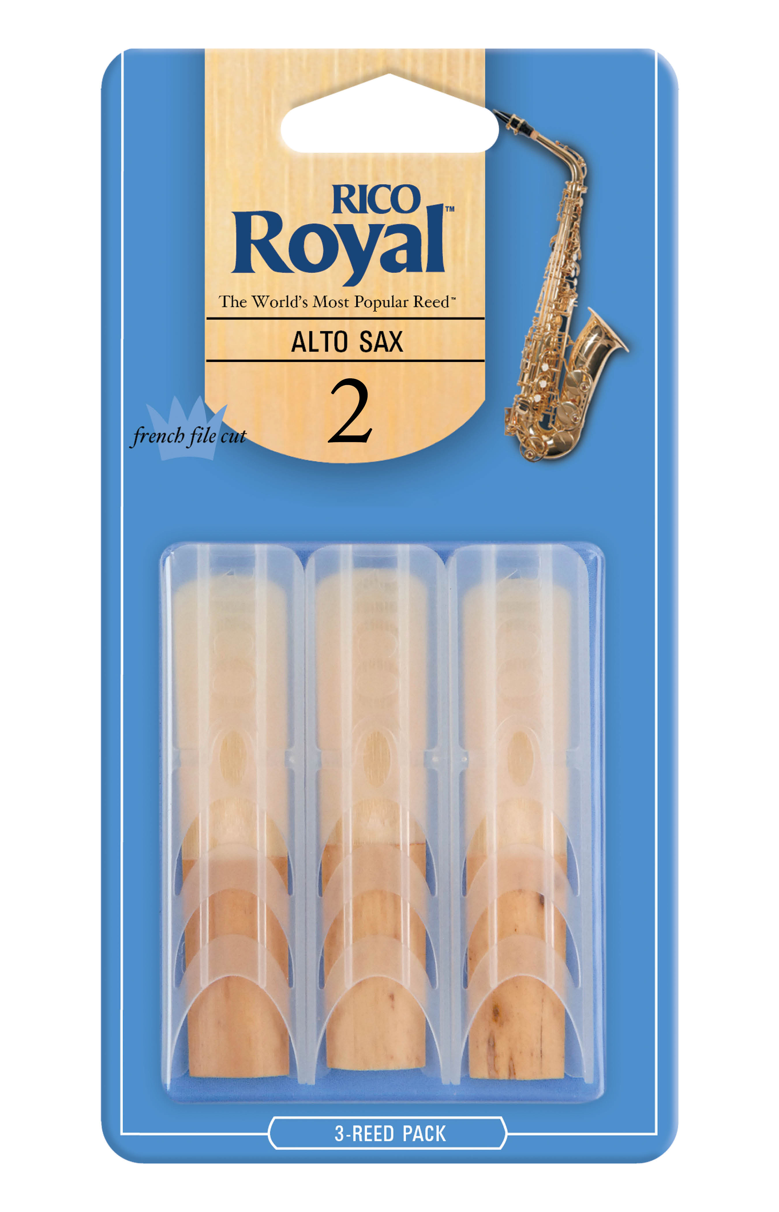 RICO ROYAL Rico Royal Alto Sax Reeds, Strength 2, 3-pack