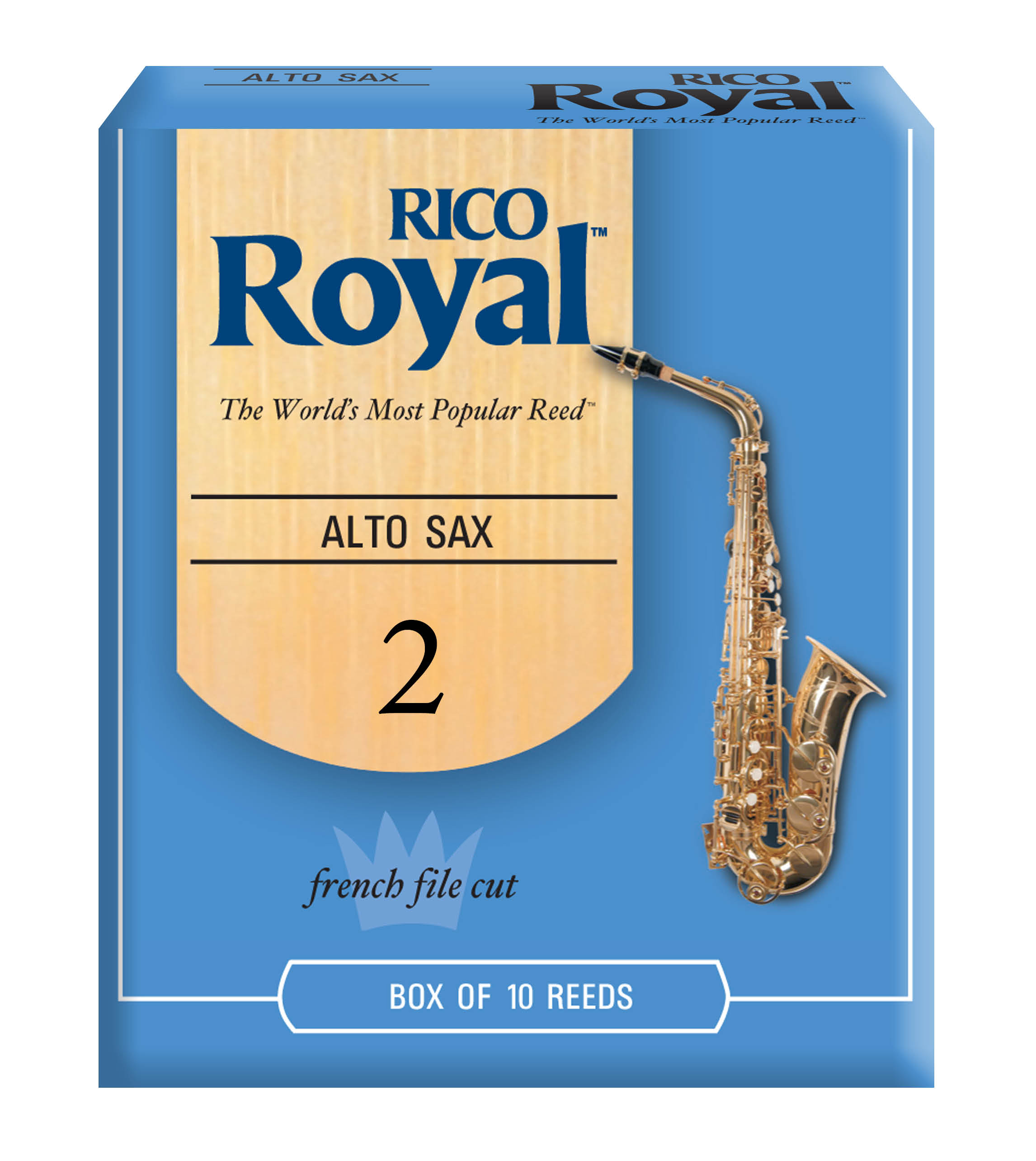 RICO ROYAL Rico Royal Alto Sax Reeds, Strength 2, 10-pack