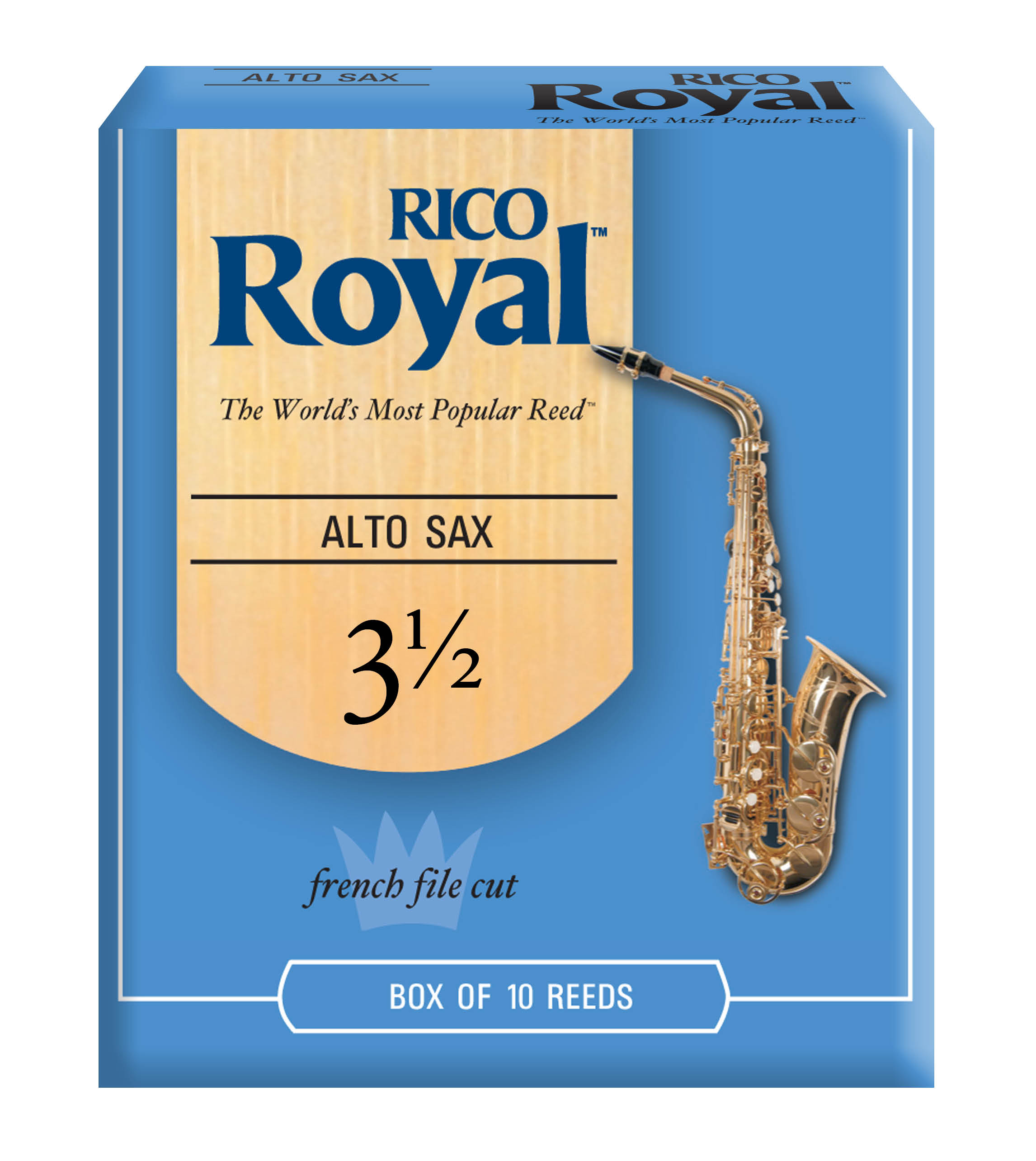 RICO ROYAL Rico Royal Alto Sax Reeds, Strength 3.5, 10-pack
