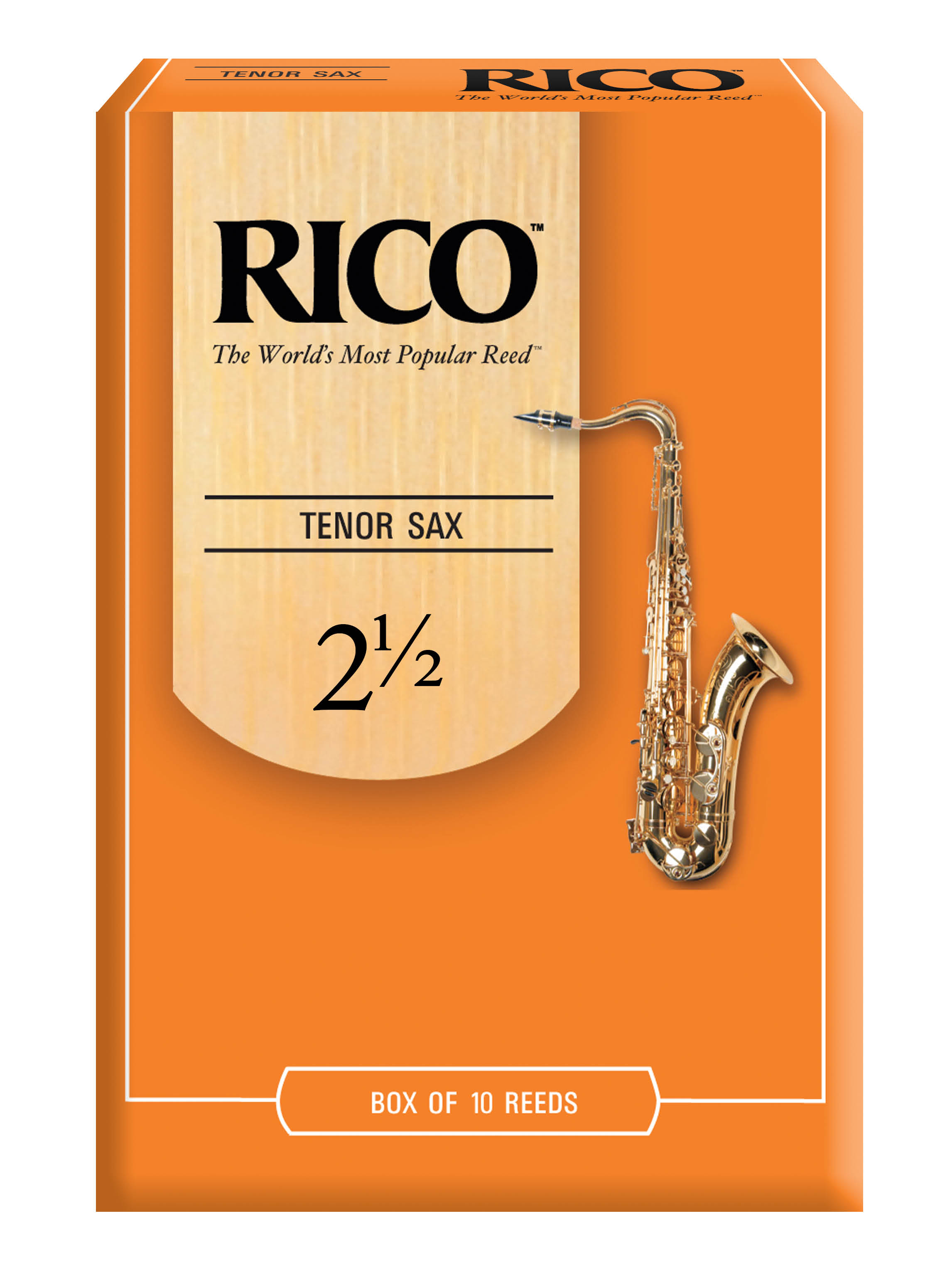 Rico Tenor Sax Reeds, Strength 2.5, 10-pack