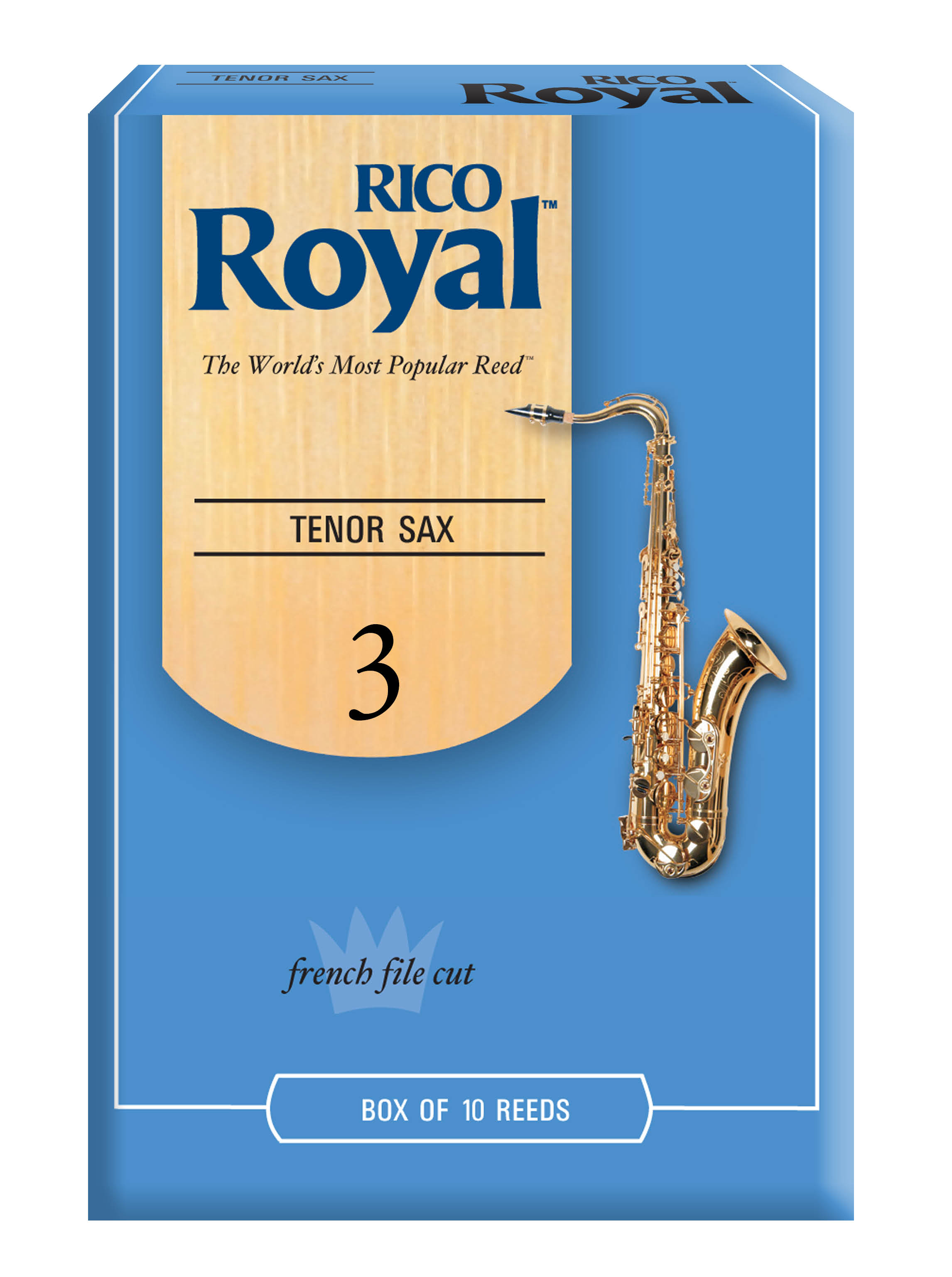 RICO ROYAL Rico Royal Tenor Sax Reeds, Strength 3, 10-pack