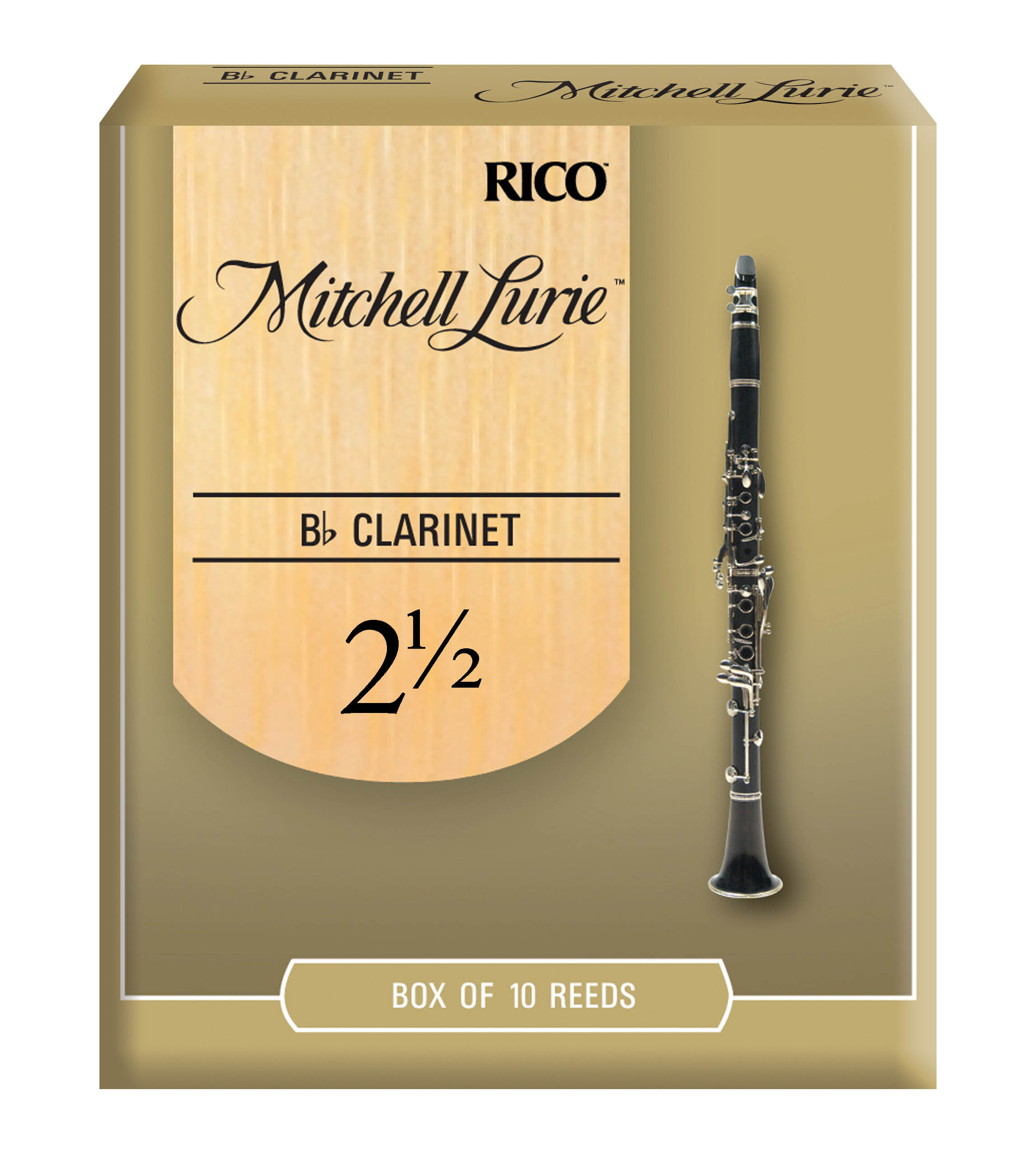Rico RML10BCL250 Mitchell Lurie Bb Clarinet Reeds #2.5: 10-Pack