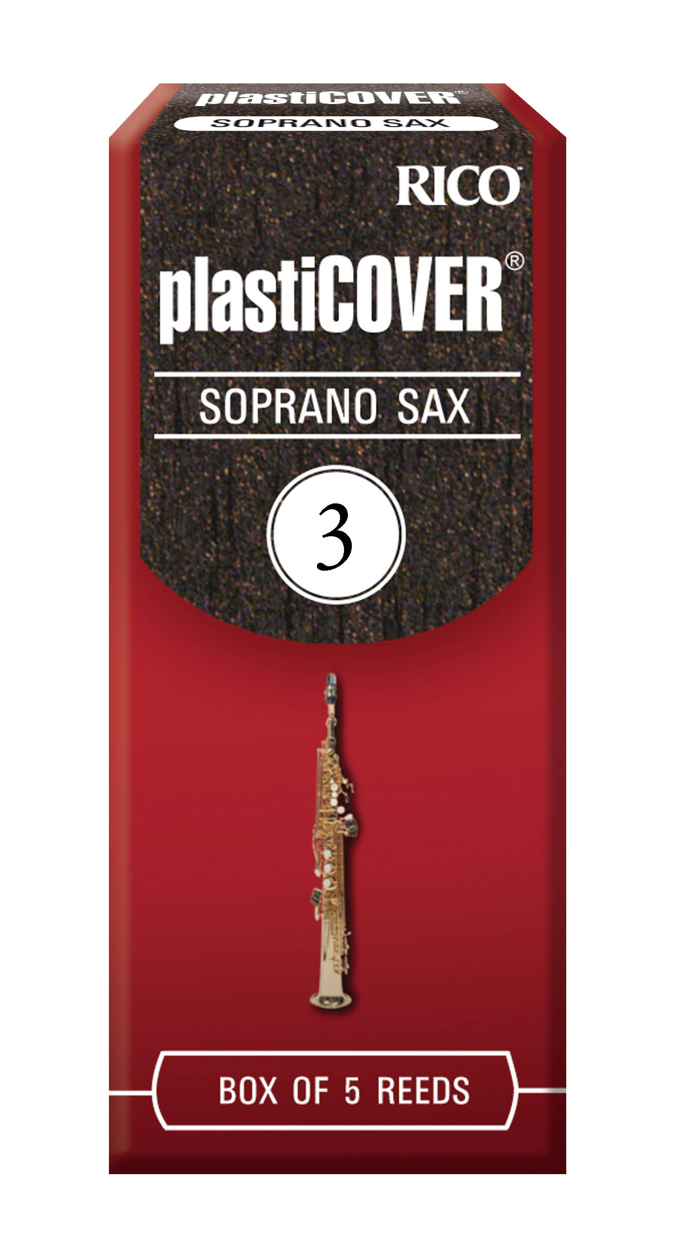 D'Addario Plasticover Soprano Sax Reeds, Strength 3, 5-pack