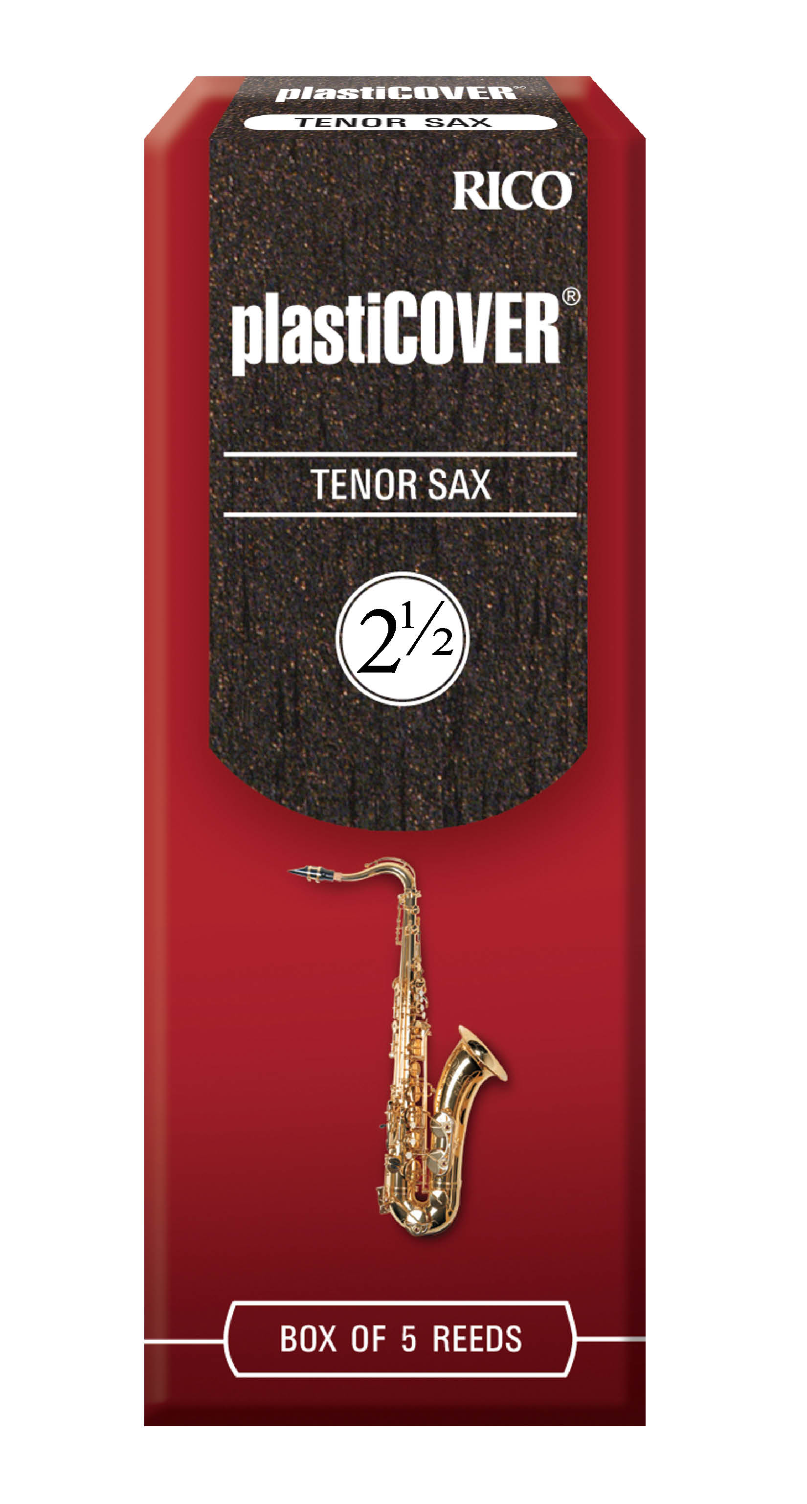 Plasticover Tenor Sax Reeds, Strength 2.5, 5-pack