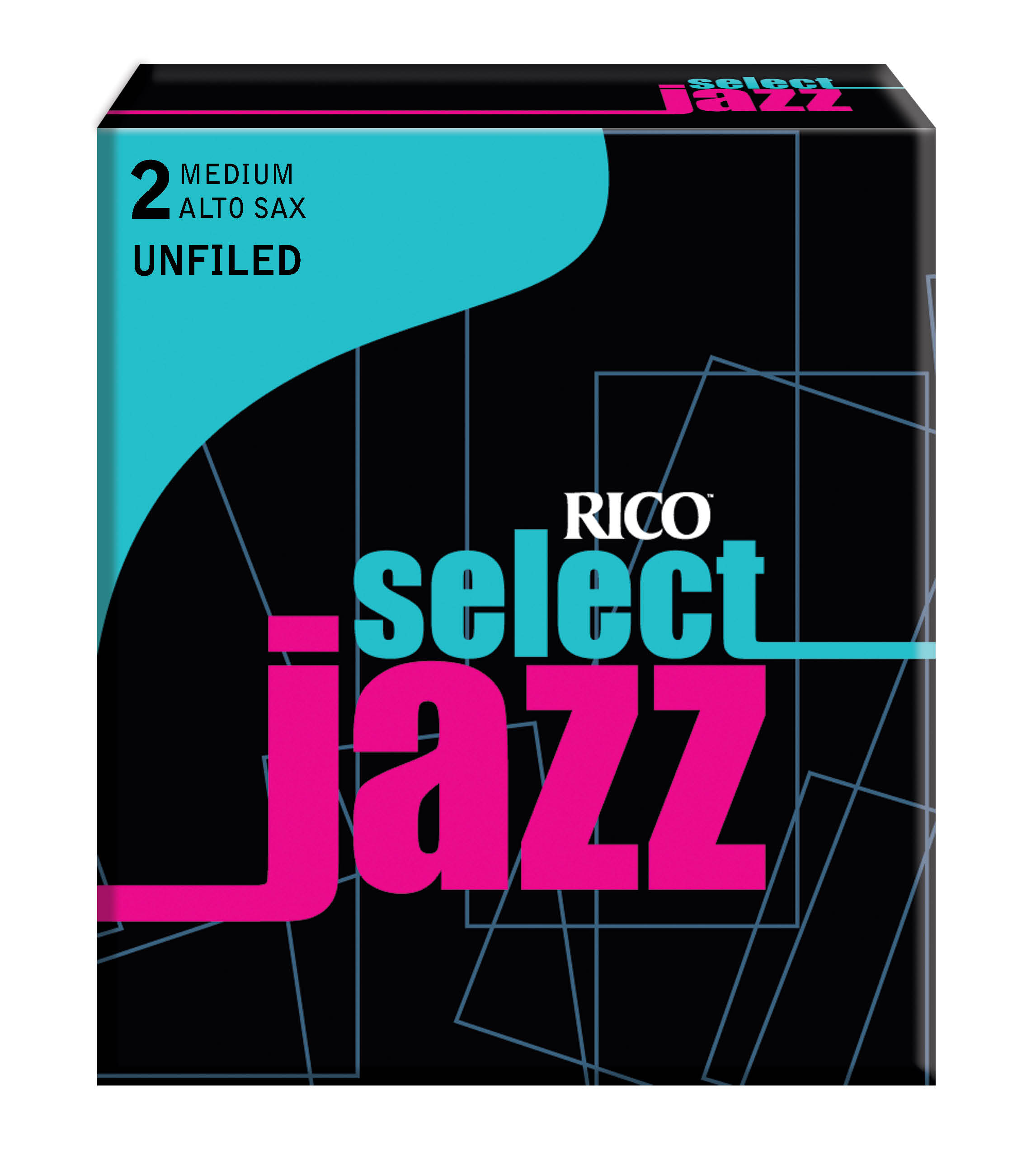 D'Addario Select Jazz Unfiled Alto Saxophone Reeds, Strength 2 Medium, 10-pack