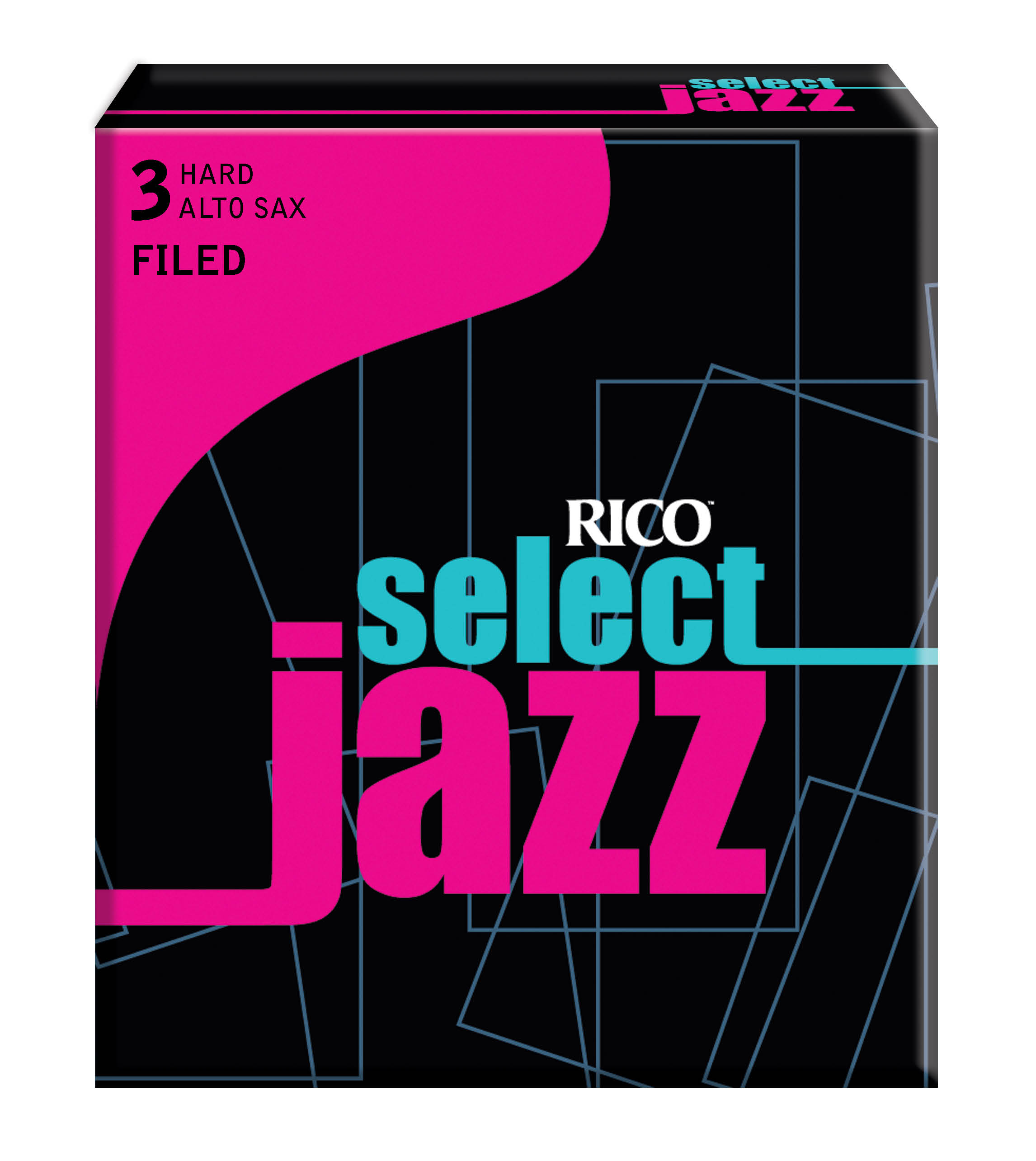 D'Addario Select Jazz Filed Alto Saxophone Reeds, Strength 3 Hard, 10-pack