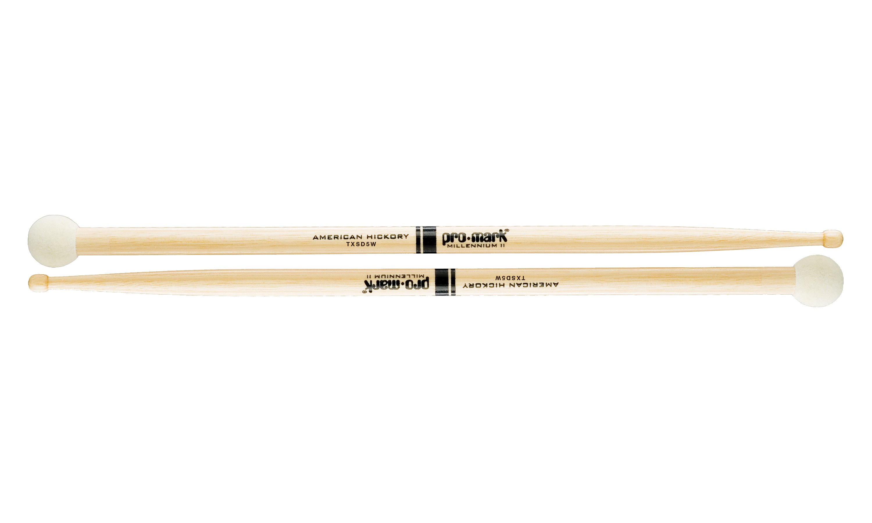 PROMARK TXSD5W ProMark Hickory SD5 Light Multi Percussion Stick, Wood tip, Felt Butt