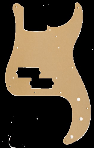 Fender Pure Vintage Pickguard, '58 P Bass, 10-Hole Mount, Gold Anodized, Lacquer Finish