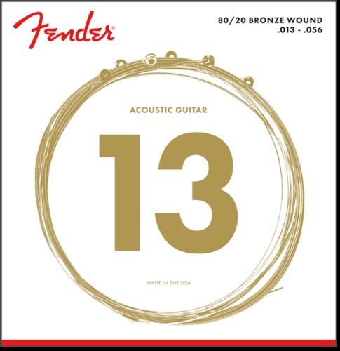 Fender 80/20 Bronze Acoustic Strings, Ball End, 70M .013-.056 Gauges, (6)