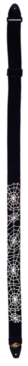 LM Products PS-4ABW 2" GUITAR STRAP SPIDER WEB WHITEON BLACK