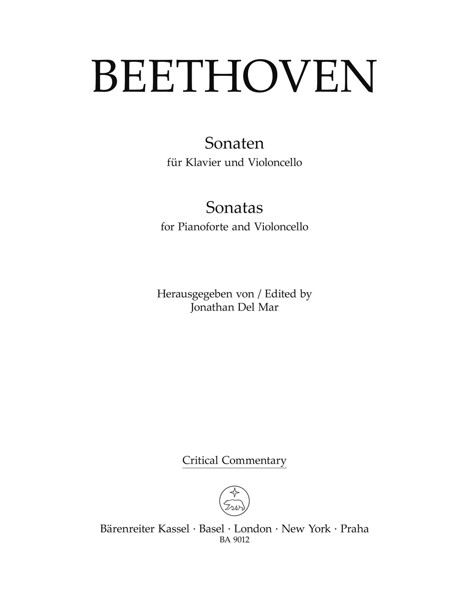 Sonatas For Piano And Violoncello  Cello and Piano Ludwig van Beethoven Book Onl 