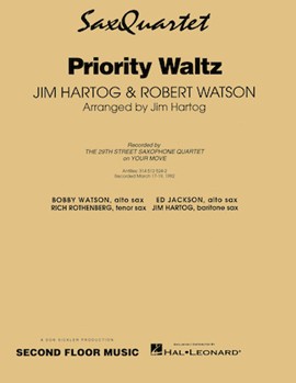Priority Waltz by Hartog and Watson - Hartog J - for Sax Quartet