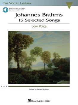15 Selected Songs by Brahms Johannes for Low Voice and Piano (W/cd)
