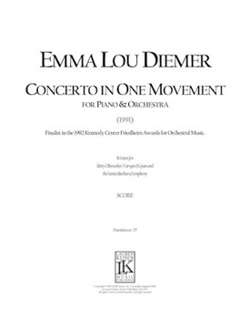 Concerto in One Movement for Piano and Orchestra (single performance score) by Diemer Emma Lou for Score