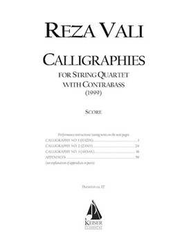 Calligraphies by Vali Reza for Score and Parts