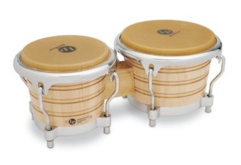 Lp Lp201ax-2 7-1/4 And 8-5/8 Bongos - Natural With Chrome Hardware