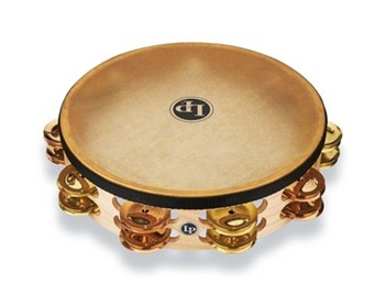 Lp Pro 10 Inch Double Row Headed Tambourine - Brass/bronze Hybrid
