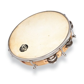 Cp By Lp Cp391 10 Handheld Double Row Tunable Wood Tambourine - Steel Jingles