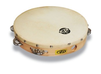 Cp By Lp Cp379 10 Handheld Single Row Headed Tambourine - Steel Jingles