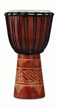 World Beat Wood Art Med Djembe Red/nat