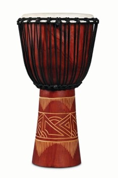 World Beat Wood Art Lg Djembe Red/nat