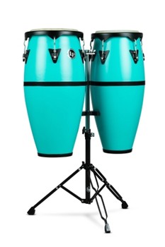 Discovery 10-inch And 11-inch Conga Set With Double Conga Stand - Sea Foam