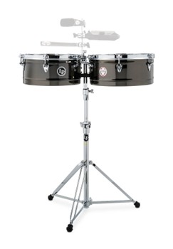 Lp 14 And 15 Karl Perazzo Top-tuning Timbales - Black Nickel With Chrome Hardware