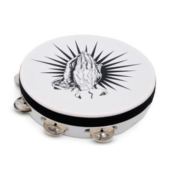 Praise Praying Hands Tambourine White 10