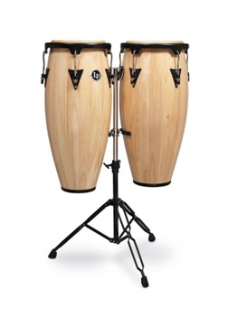 Lp Aspire 10-inch And 11-inch Conga Set With Double Stand - Natural Gloss
