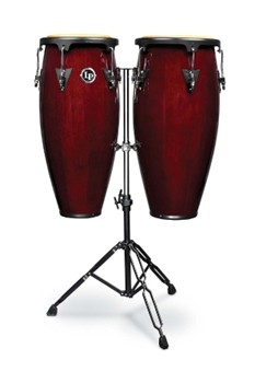 Lp Aspire 10-inch And 11-inch Conga Set With Double Stand - Dark Wood