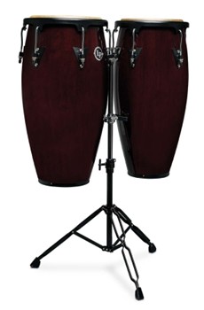Lp Aspire 11-inch And 12-inch Conga Set With Double Stand - Dark Wood