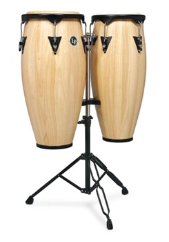 Lp City Series 10-inch And 11-inch Conga Set With Double Stand - Natural Gloss