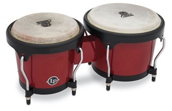 Lp Lp Aspire Lpa601f-rd Bongo Set Fiberglass Red With Black Hardware