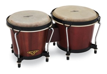 Cp 6-inch And 7-inch Traditional Bongo Set - Dark Wood With Black Hardware