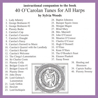 40 O'Carolan Tunes for All Harps by - Sylvia Woods - for
