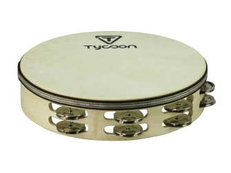 Double Row Headed Wooden Tambourine by for