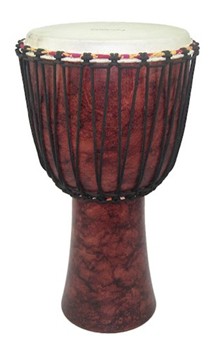 Red Marble Rope Tuned Djembe by for