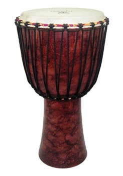 Red Marble Rope Tuned Djembe by for