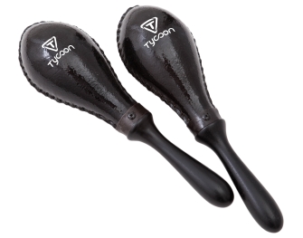 Large Black Oval Rawhide Maracas by for