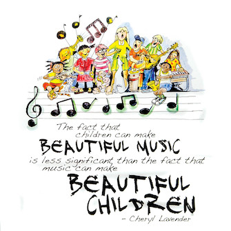 Beautiful Music Beautiful Children Print by Lavender Cheryl for