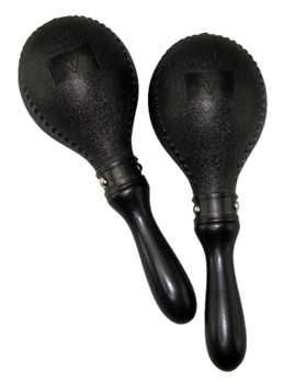 Double Black Plastic Maracas by for