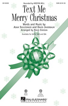 Text Me Merry Christmas by Javerbaum David - Emerson Roger - Kristen Bell for SAB