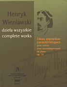 Two Mazurkas Caracteristiques Op 19 [violin] Wieniaswki