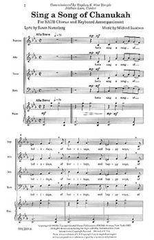 Sing a Song of Chanukah by Isaacson Michael for SATB