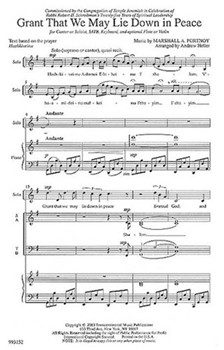 Grant That We May Lie Down In Peace by Portnoy Marshall for SATB
