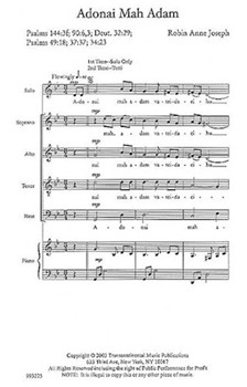 Adonai Mah Adam (O God What Are We) by Joseph Robin for SATB