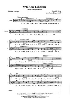 3 Chasidic Songs For Shabbat by - Coopersmith Harry - for SATB a cappella