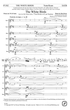 White Birds by Kean Ron W. B. Yeats for SATBdiv/fl