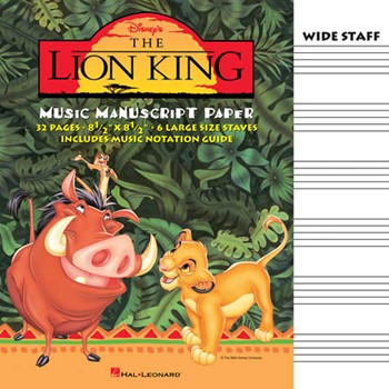 Lion King Music Manuscript Book by Wide Line 32 Pag - Saddle-stitch 8.5 - for Manu Paper
